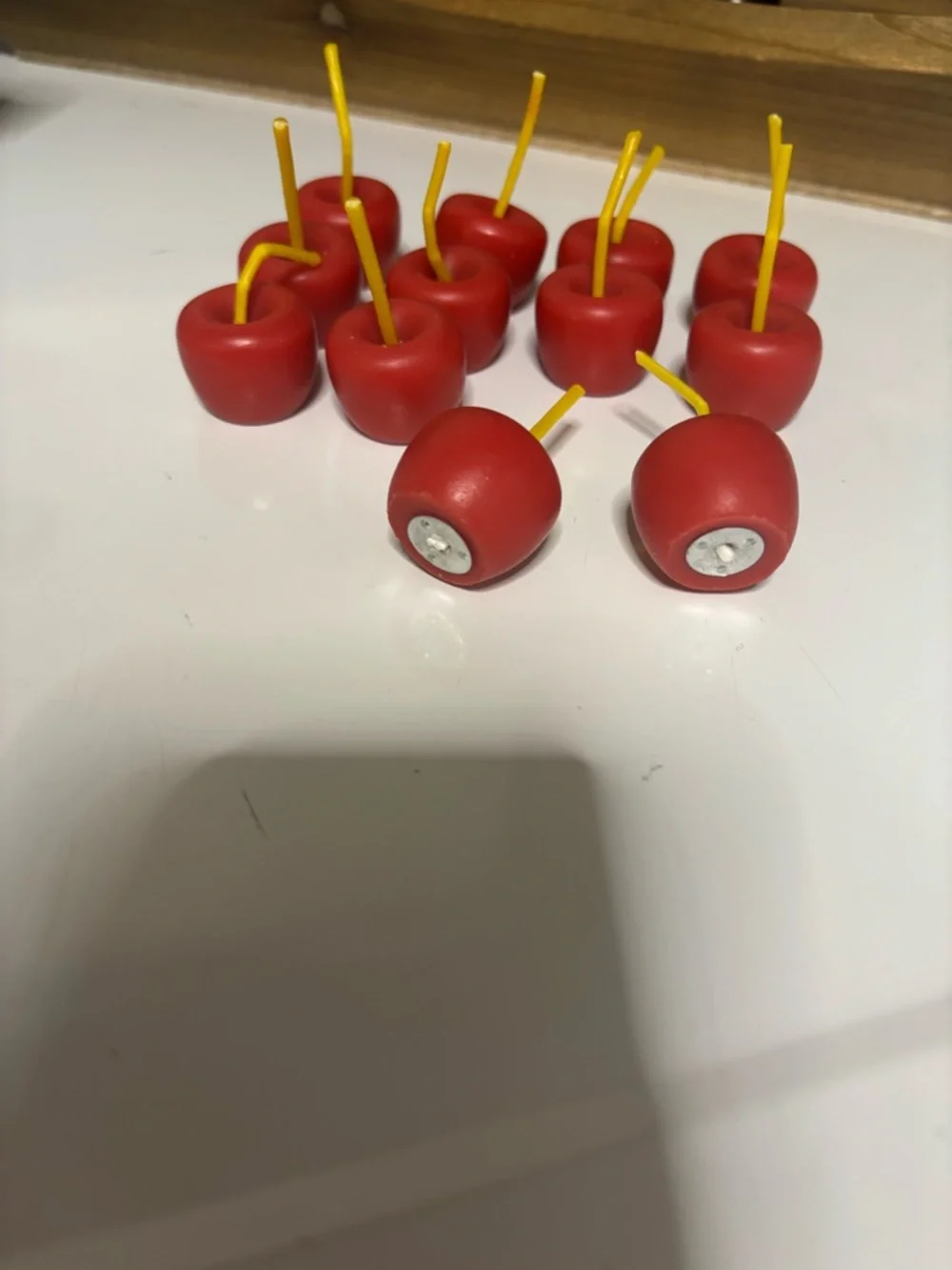 Set of Decorative Red Cherry Picks - 10 Pieces
